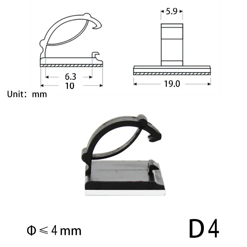 10 Pcs Under Desk Cable Organizer USB Winder Desktop Tidy Clips Management Wire Holder for Mouse Headphone TV Cord Accessories - Nexa Supply