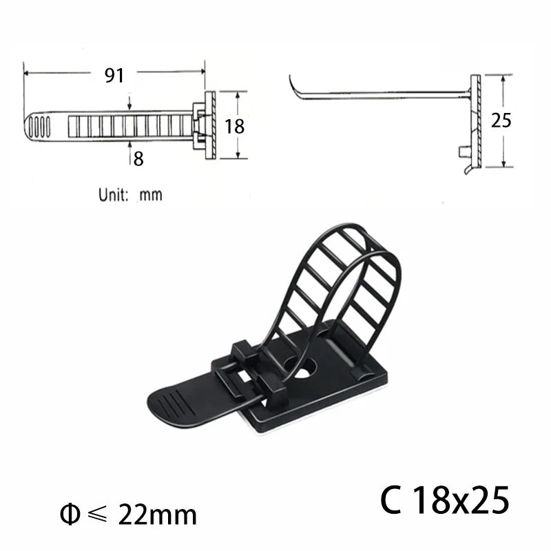 10 Pcs Under Desk Cable Organizer USB Winder Desktop Tidy Clips Management Wire Holder for Mouse Headphone TV Cord Accessories - Nexa Supply