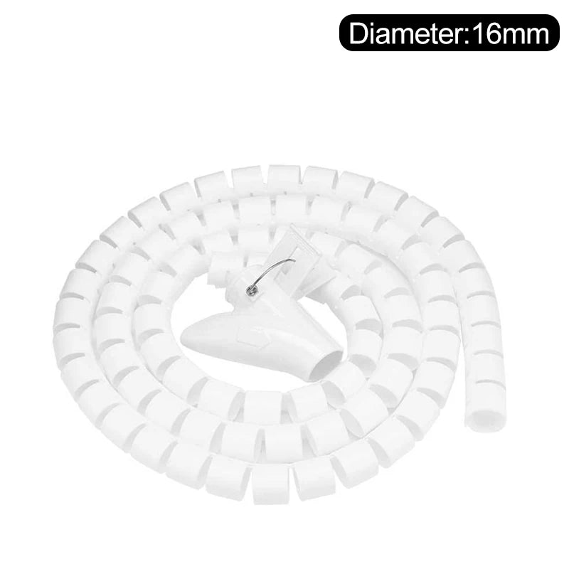 3m 8/10/16mm Cable Cover Protector Wire Desk Organizer Computer Cord Protective Bite Tube Clip Management Tools Spiral Winder - Nexa Supply