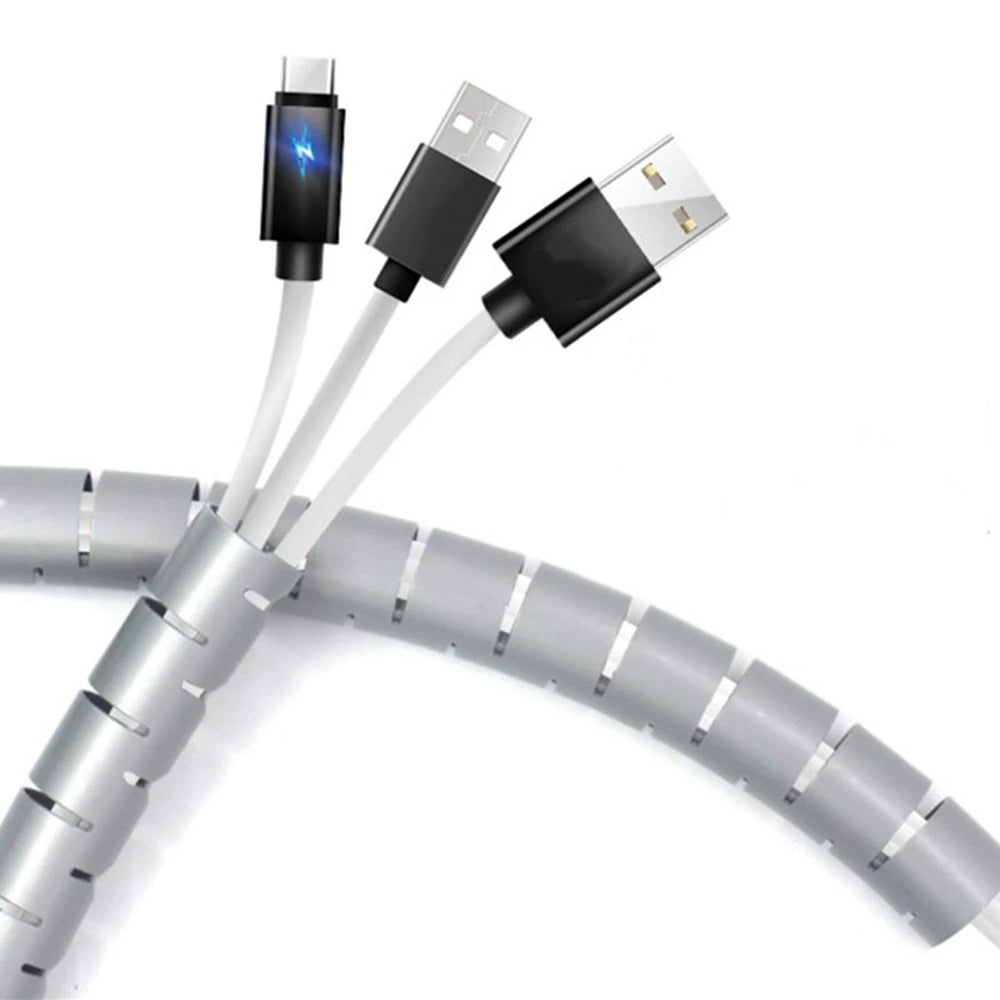 3m 8/10/16mm Cable Cover Protector Wire Desk Organizer Computer Cord Protective Bite Tube Clip Management Tools Spiral Winder - Nexa Supply