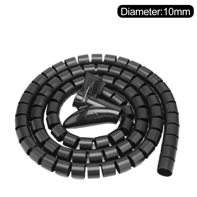 3m 8/10/16mm Cable Cover Protector Wire Desk Organizer Computer Cord Protective Bite Tube Clip Management Tools Spiral Winder - Nexa Supply