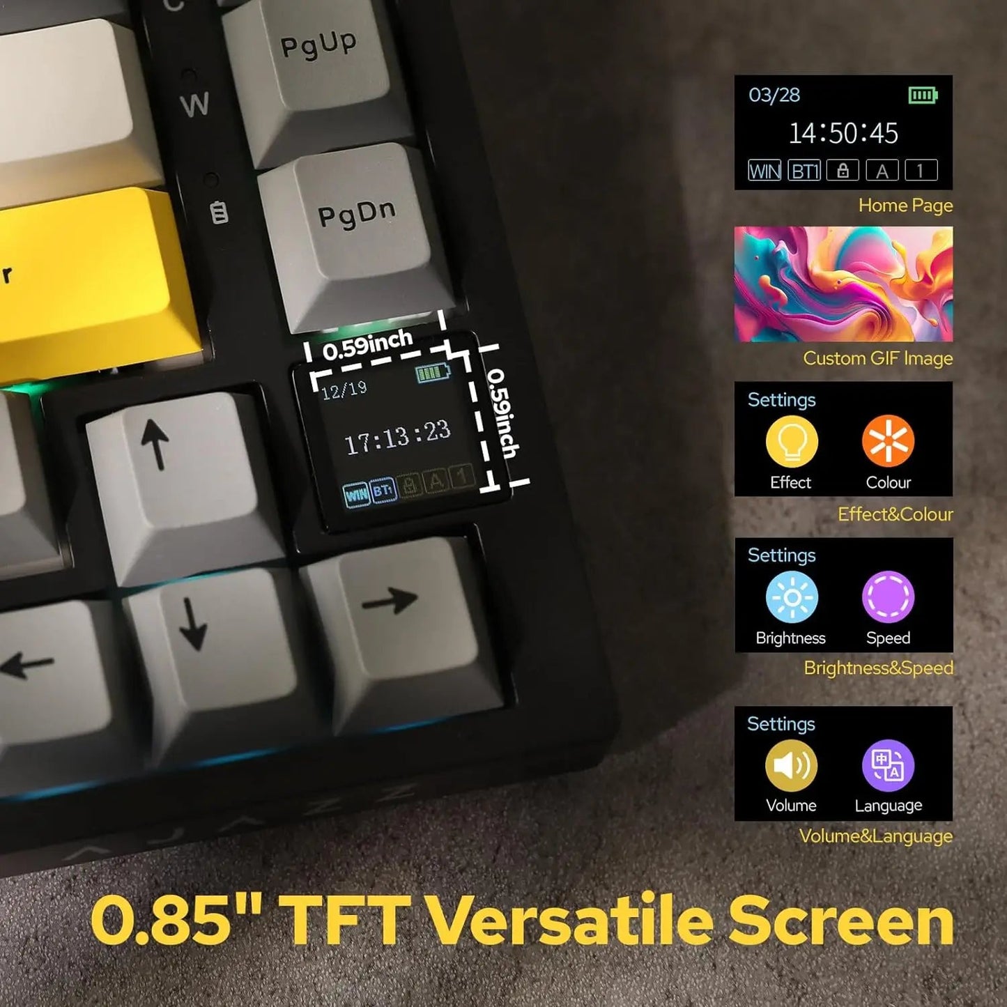 Ajazz AK820/AK820Pro Gaming Mechanical Keyboard Bluetooth 5.1/Wireless/C - Wired Customized Keyboard with Knob Hot Swapping Gasket - Nexa Supply