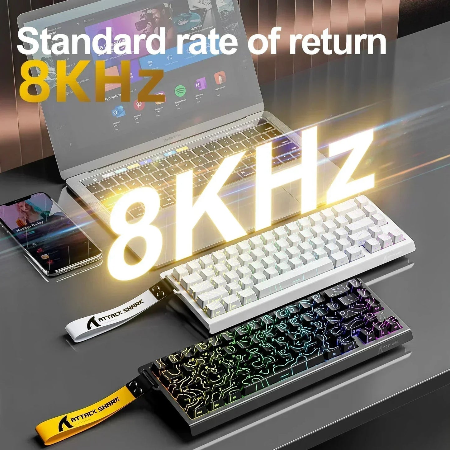 ATTACK SHARK X68HE Magnetic Mechanical Keyboard 8K Low Delay E - Sports Gaming Keyboard RGB 0.01mm RT Accuracy PC Accessories Gift - Nexa Supply