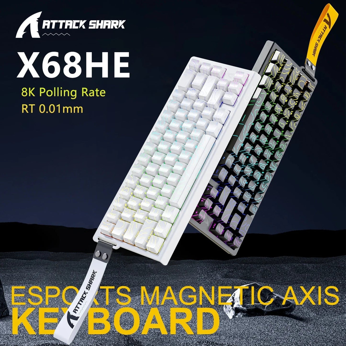 ATTACK SHARK X68HE Magnetic Mechanical Keyboard 8K Low Delay E - Sports Gaming Keyboard RGB 0.01mm RT Accuracy PC Accessories Gift - Nexa Supply
