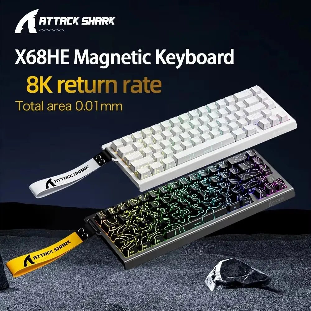 ATTACK SHARK X68HE Magnetic Mechanical Keyboard 8K Low Delay E - Sports Gaming Keyboard RGB 0.01mm RT Accuracy PC Accessories Gift - Nexa Supply