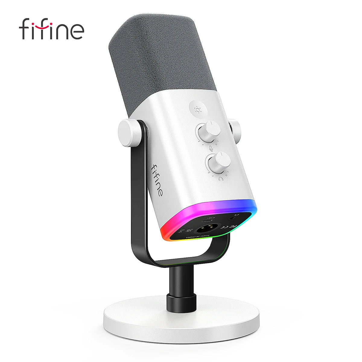 FIFINE USB/XLR Dynamic Microphone with RGB Control/Headphone jack/Mute,MIC for PC Gaming Recording Streaming AmpliGame - AM8 - Nexa Supply