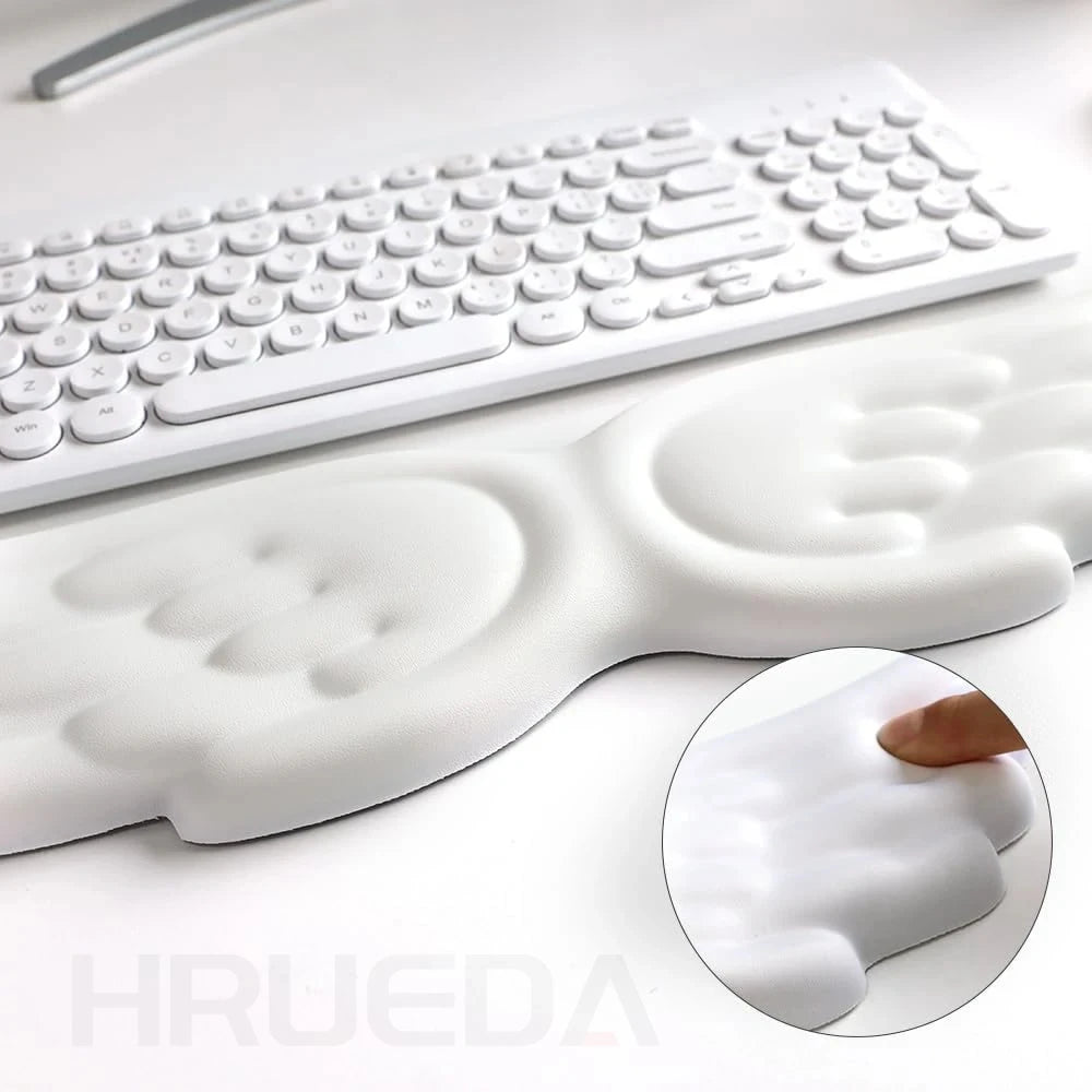 Keyboard Mouse Wrist Rest Angel Wing Memory Foam Mouse Pad Set Wrist Support Ergonomic Non - Slip for Computer Laptop Easy Typing - Nexa Supply