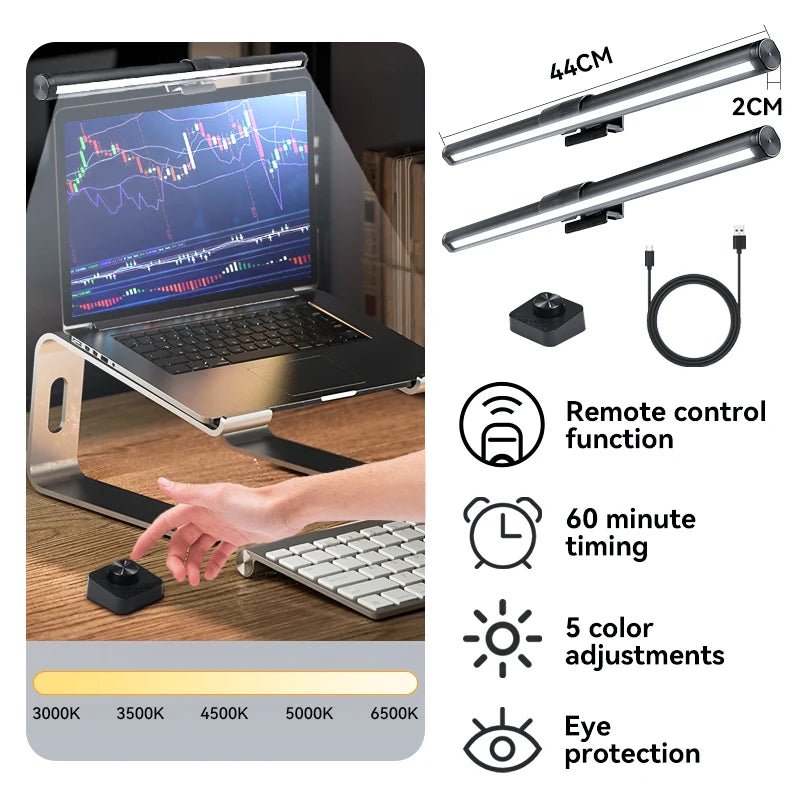 Pc Monitor Computer Desk Lamps For Dimming Led Lamp Magnetic Office Lights Monitor Stepless Hanging Light Bar for Pc Screen RBG - Nexa Supply