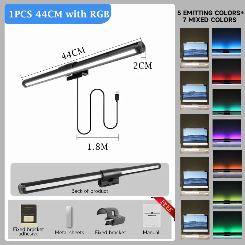 Pc Monitor Computer Desk Lamps For Dimming Led Lamp Magnetic Office Lights Monitor Stepless Hanging Light Bar for Pc Screen RBG - Nexa Supply