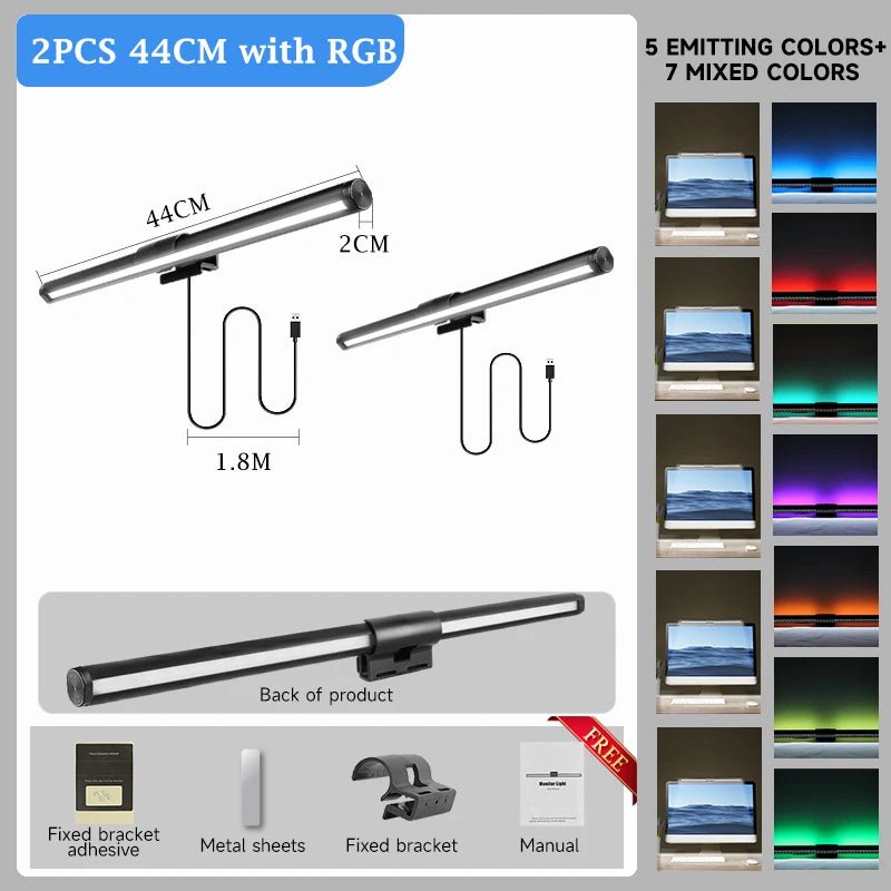 Pc Monitor Computer Desk Lamps For Dimming Led Lamp Magnetic Office Lights Monitor Stepless Hanging Light Bar for Pc Screen RBG - Nexa Supply