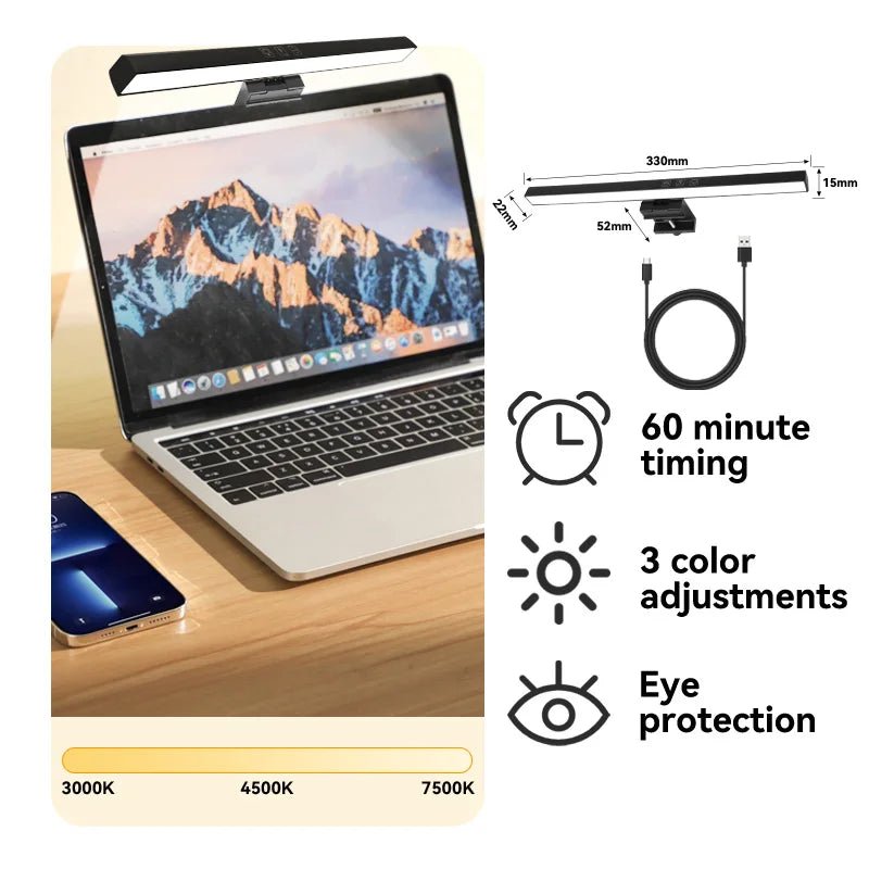 Pc Monitor Computer Desk Lamps For Dimming Led Lamp Magnetic Office Lights Monitor Stepless Hanging Light Bar for Pc Screen RBG - Nexa Supply