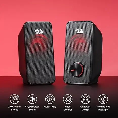 Redragon GS500 Stentor USB PC Gaming 2.0 Channel Stereo Desktop Computer Speaker Backlight - Nexa Supply