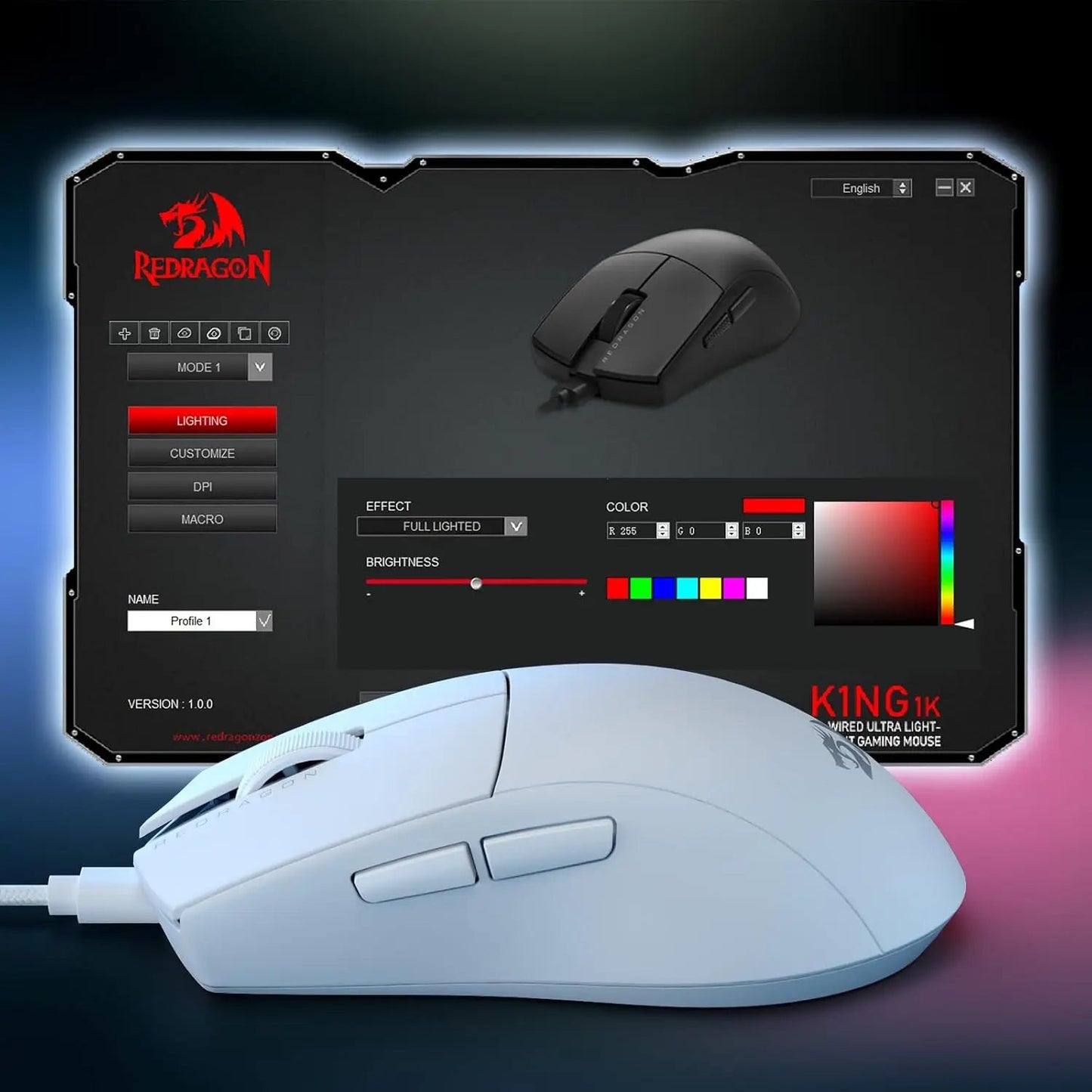 Redragon M724 Wired 42G Ultra - Light 12,400 Max DPI Optical 5 Programmable Buttons Gaming Mouse - Nexa Supply