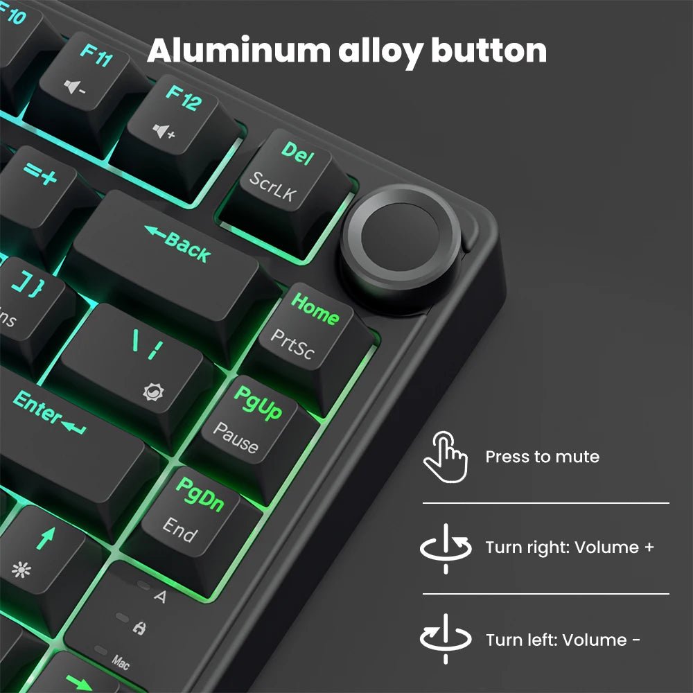RK Royal Kludge R75 Black Wired Gamer Keyboard Gasket Structure RGB Hot - Swappable 80% Layout Mechanical Keyboard with PBT keycap - Nexa Supply