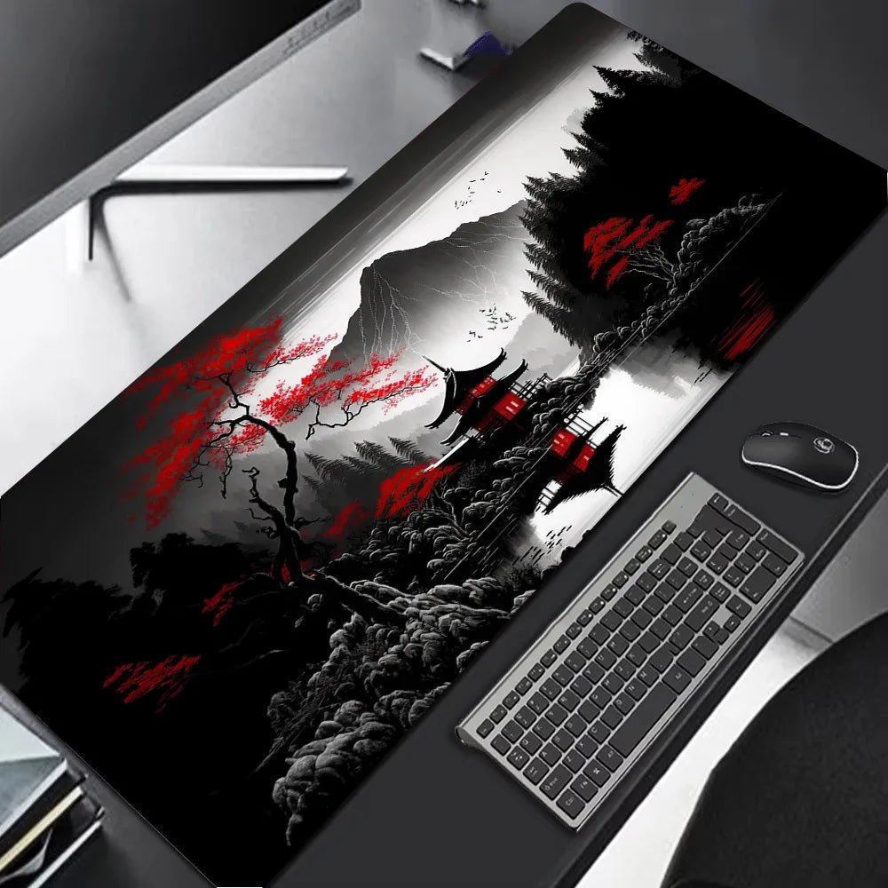 Sakura Scenery Knight Mouse Pad Large Anti - Slip Rubber MousePad Durable Desk Pad Thick Seam Edge Suitable for Office and Gaming - Nexa Supply