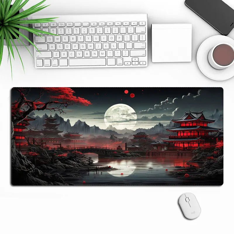 Sakura Scenery Knight Mouse Pad Large Anti - Slip Rubber MousePad Durable Desk Pad Thick Seam Edge Suitable for Office and Gaming - Nexa Supply