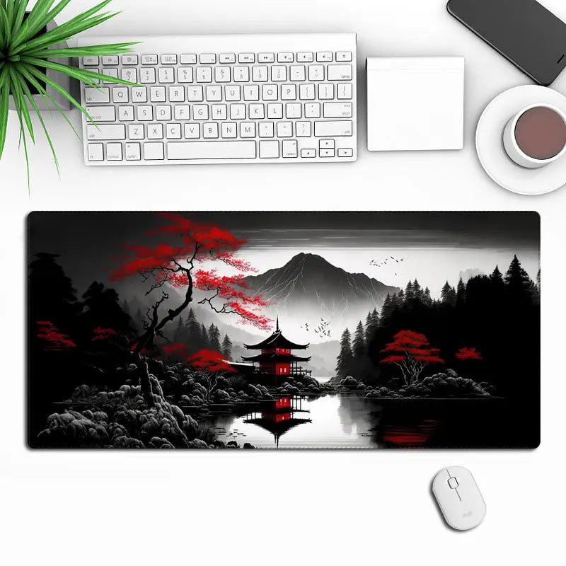 Sakura Scenery Knight Mouse Pad Large Anti - Slip Rubber MousePad Durable Desk Pad Thick Seam Edge Suitable for Office and Gaming - Nexa Supply