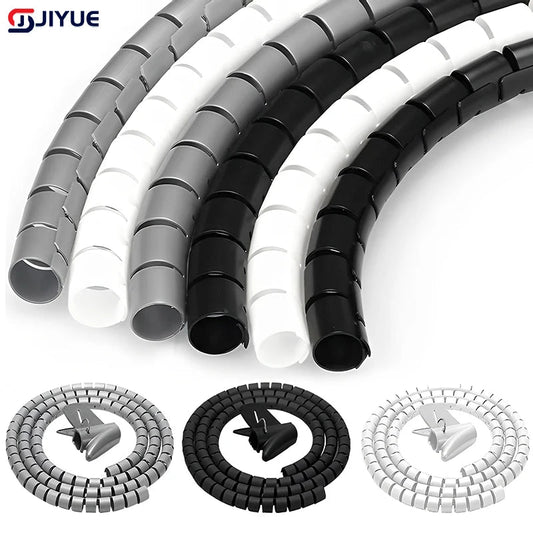 3m 8/10/16mm Cable Cover Protector Wire Desk Organizer Computer Cord Protective Bite Tube Clip Management Tools Spiral Winder - Nexa Supply