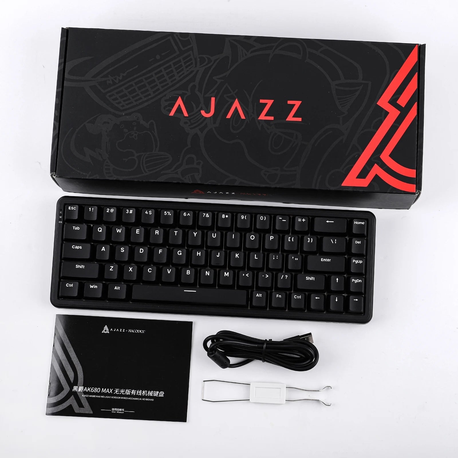 AJAZZ AK680 MAX Flagship Edition 68% Layout Top Structure Wired Mechanical Keyboard 8K Polling Rate RGB Backlight for Gaming - Nexa Supply
