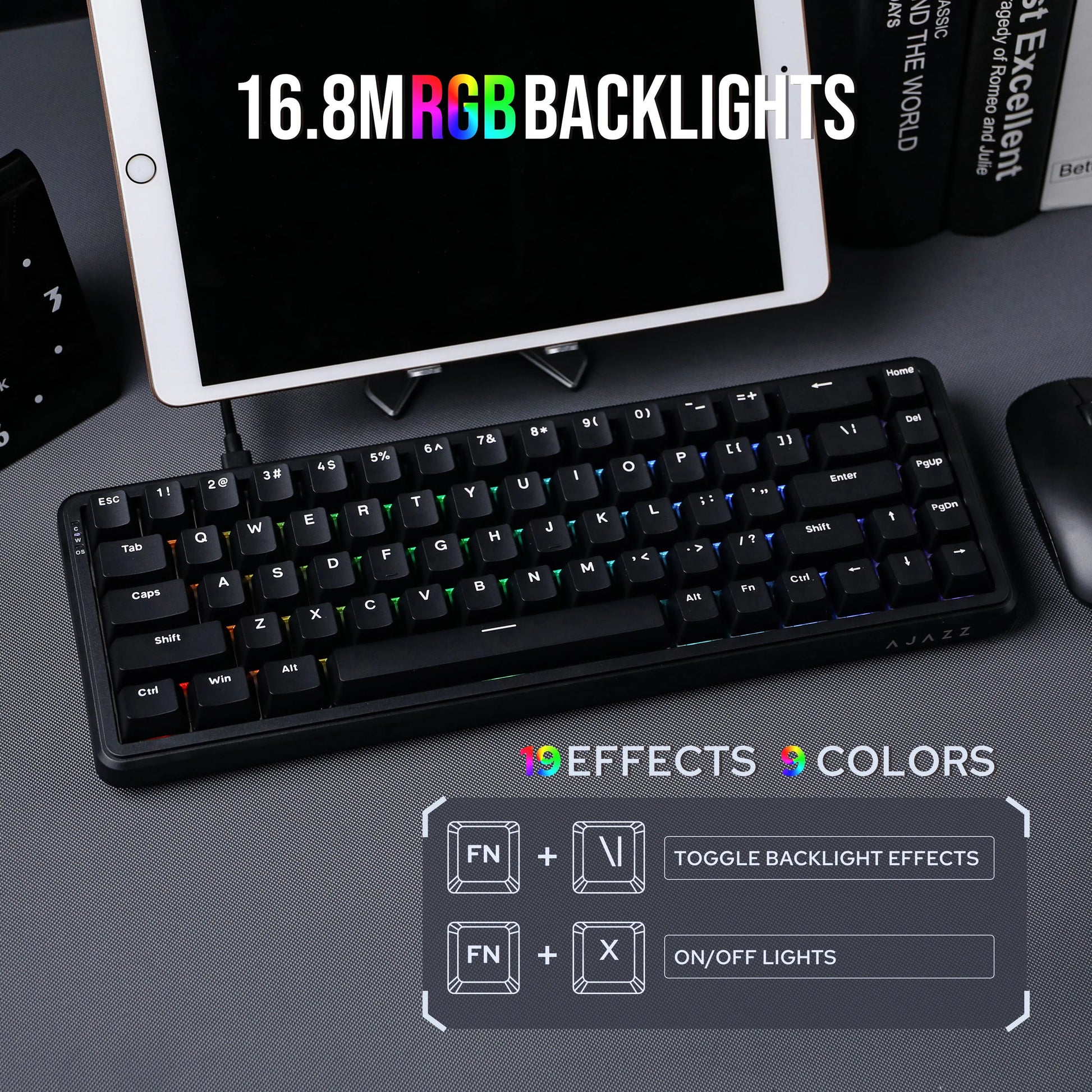 AJAZZ AK680 MAX Flagship Edition 68% Layout Top Structure Wired Mechanical Keyboard 8K Polling Rate RGB Backlight for Gaming - Nexa Supply