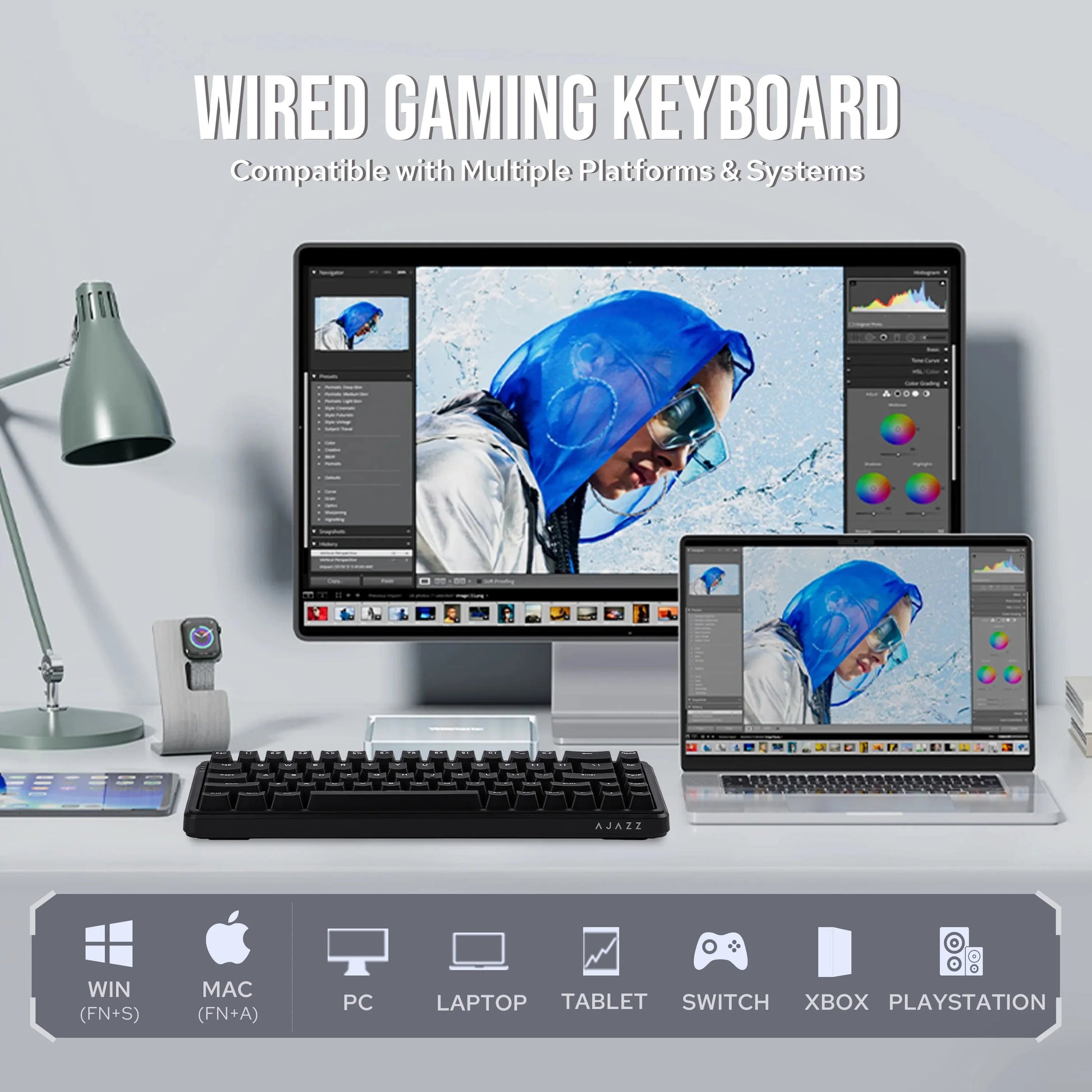 AJAZZ AK680 MAX Flagship Edition 68% Layout Top Structure Wired Mechanical Keyboard 8K Polling Rate RGB Backlight for Gaming - Nexa Supply