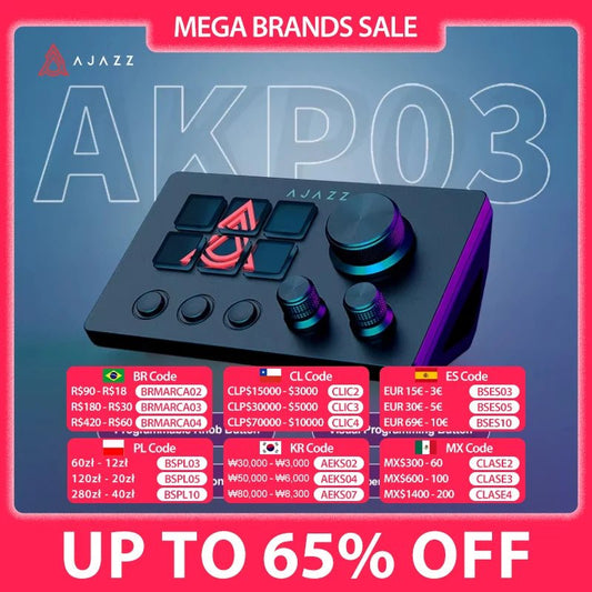 Ajazz AKP03E Programmable Macro Keyboard Multifunctional Console Panel Assistente Custom Button Mini Keyboard For PC Laptop - Nexa Supply