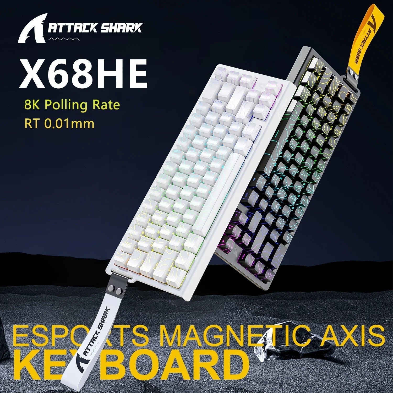 ATTACK SHARK X68HE Magnetic Mechanical Keyboard 8K Low Delay E - Sports Gaming Keyboard RGB 0.01mm RT Accuracy PC Accessories Gift - Nexa Supply