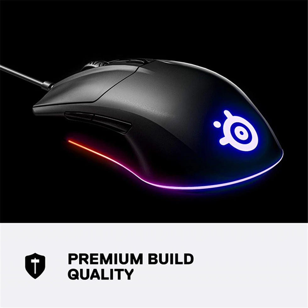 SteelSeries Rival 3 Gaming Mouse - 8,500 CPI TrueMove Core Optical Sensor - 6 Programmable Buttons Brilliant Prism RGB Lighting - Nexa Supply